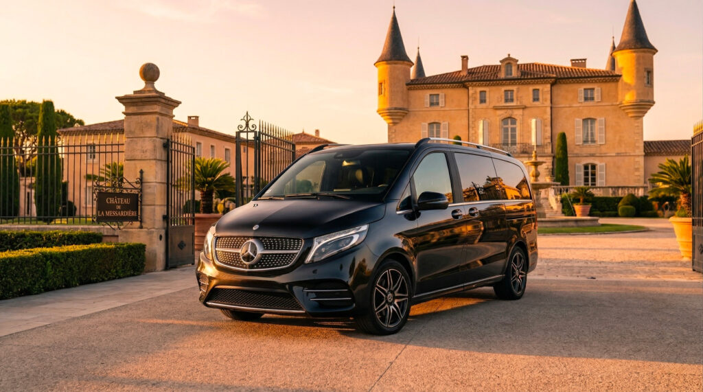 Transport VIP et logistique pour mariages, événements et séminaires professionnels à Saint-Tropez en van 7 places.