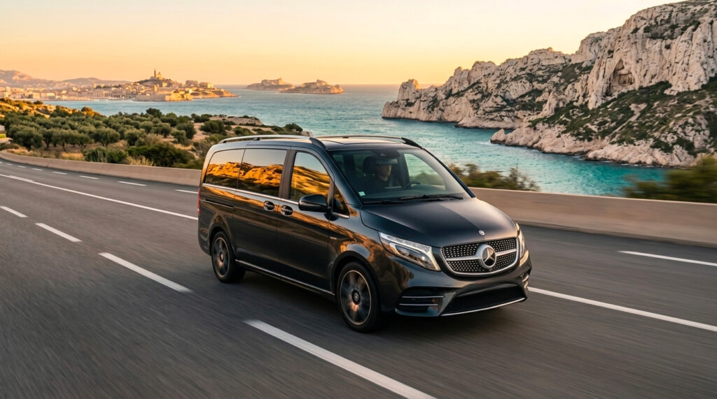 Chauffeur privé VTC à Saint-Tropez pour vos trajets simples et courses locales en Mercedes Classe V.